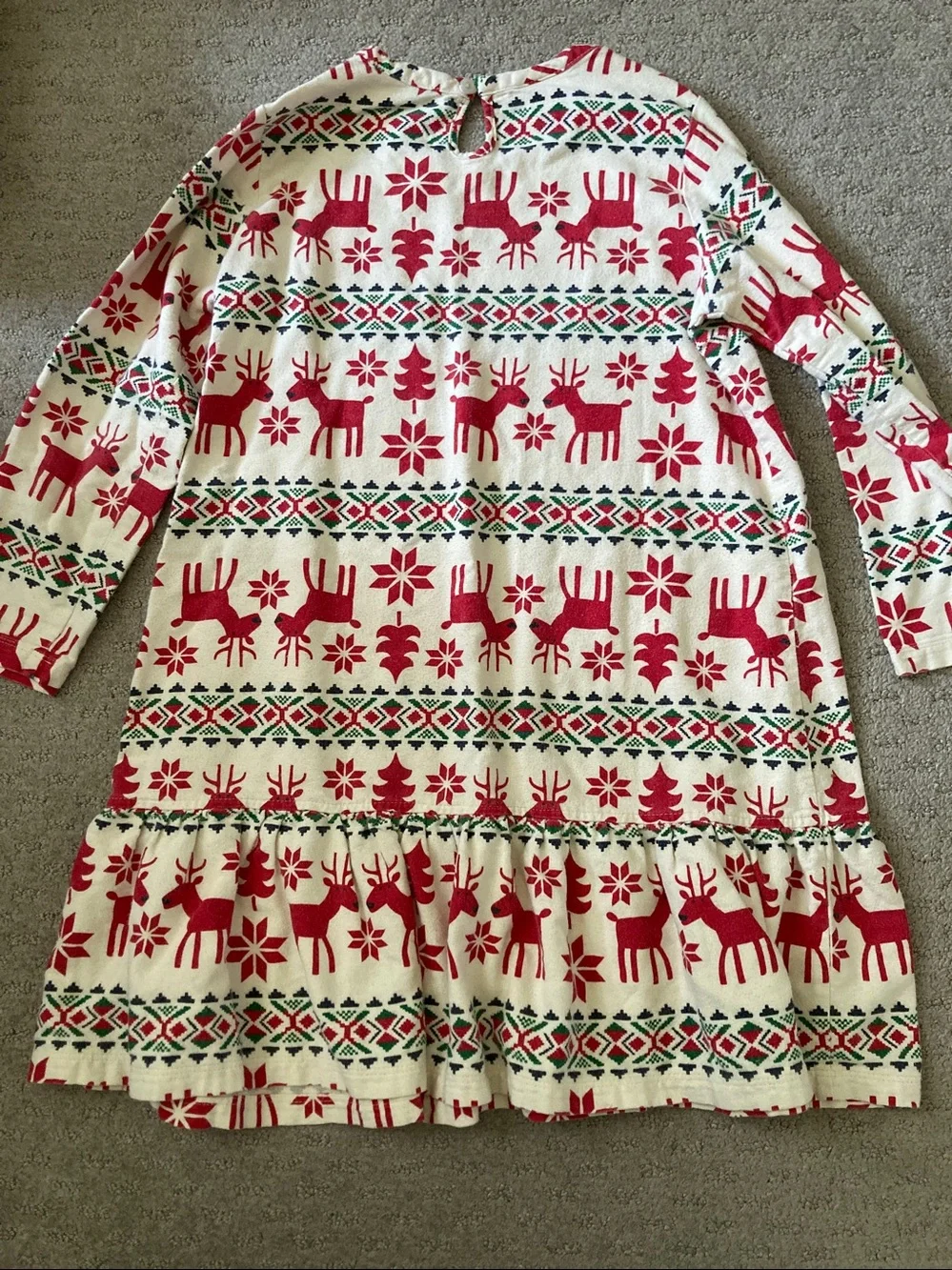 🎄 Hanna Andersson flannel reindeer nightgown, Sz 8